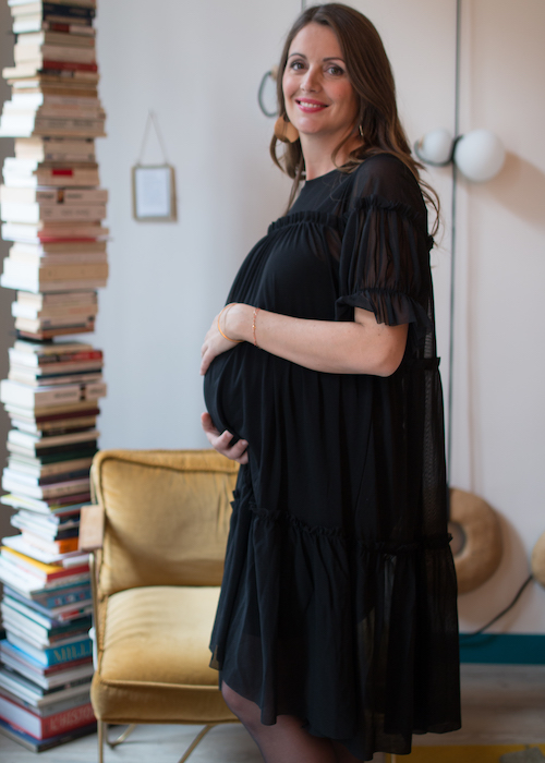 elegant Black tulle maternity dress asos brand uae nursing