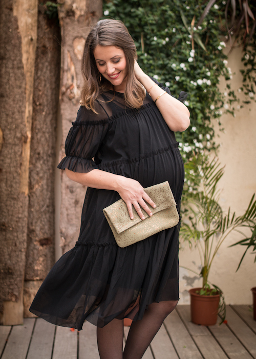 elegant Black tulle maternity dress asos brand reasonably priced