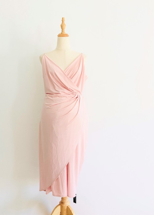 pink blush satin maternity dress preloved
