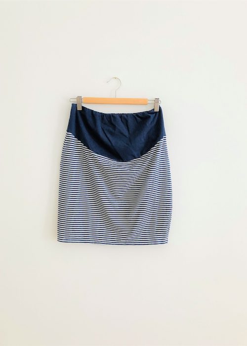 Cotton striped maternity skirt premaman brand preloved dubai