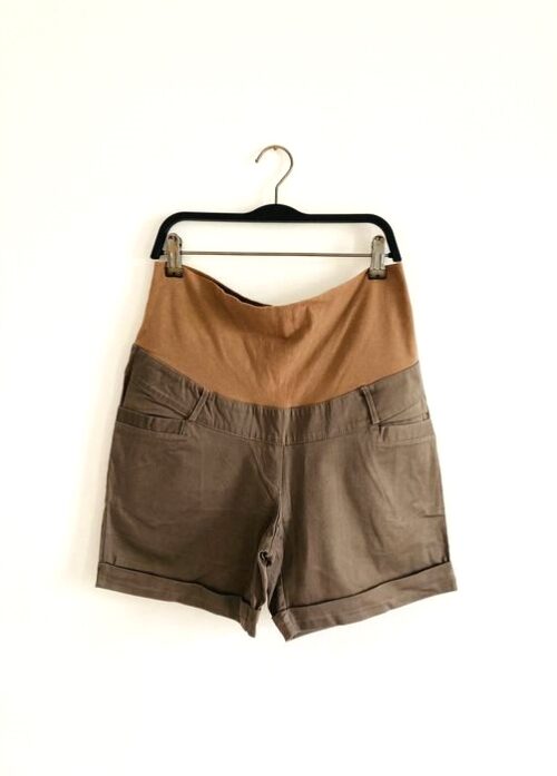 taupe-chino-maternity-over-bump-shorts
