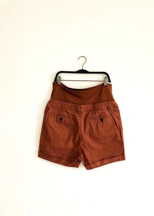 brown-chino-over-bump-maternity-shorts